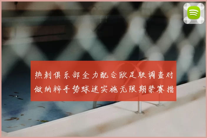 热刺俱乐部全力配合欧足联调查对做纳粹手势球迷实施无限期禁赛措施